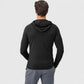 Men's Fitted Full-Zip Hooded Jacket with Front Pockets and Long Sleeves