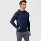 Men's Fitted Full-Zip Hooded Jacket with Front Pockets and Long Sleeves