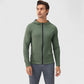 Men's Fitted Full-Zip Hooded Jacket with Front Pockets and Long Sleeves