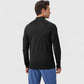 Men's Long Sleeve Quarter-Zip Pullover with Reflective Chest Detail and Slim Fit Design