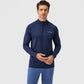 Men's Long Sleeve Quarter-Zip Pullover with Reflective Chest Detail and Slim Fit Design