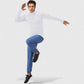 Men's Long Sleeve Quarter-Zip Pullover with Reflective Chest Detail and Slim Fit Design