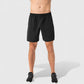 Men's Elastic Waist Athletic Shorts with Above-Knee Length and Relaxed Fit Design