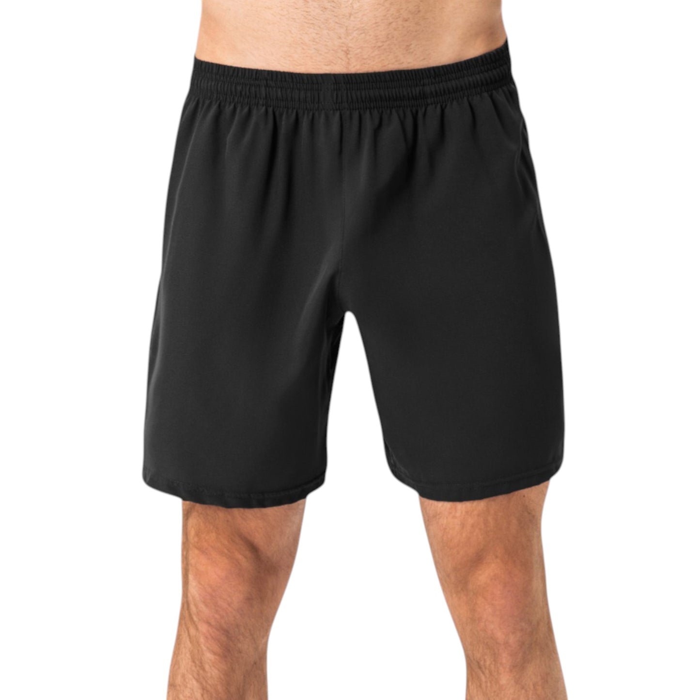 Men's Elastic Waist Athletic Shorts with Above-Knee Length and Relaxed Fit Design