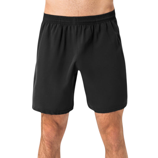 Men's Elastic Waist Athletic Shorts with Above-Knee Length and Relaxed Fit Design