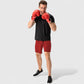 Men's Elastic Waist Athletic Shorts with Above-Knee Length and Relaxed Fit Design
