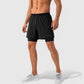 Men's 2-in-1 Training Shorts with Inner Compression Layer and Elastic Waistband