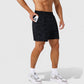 Men's Printed Athletic Shorts with Elastic Waistband and Side Pockets