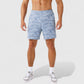 Men's Printed Athletic Shorts with Elastic Waistband and Side Pockets