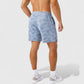 Men's Printed Athletic Shorts with Elastic Waistband and Side Pockets