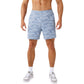 Men's Printed Athletic Shorts with Elastic Waistband and Side Pockets