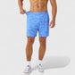 Men's Printed Athletic Shorts with Elastic Waistband and Side Pockets