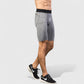 Men's Padded Compression Cycling Shorts with Wide Waistband and Mid-Thigh Length