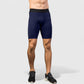 Men's Padded Compression Cycling Shorts with Wide Waistband and Mid-Thigh Length