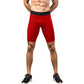 Men's Padded Compression Cycling Shorts with Wide Waistband and Mid-Thigh Length