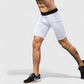 Men's Padded Compression Cycling Shorts with Wide Waistband and Mid-Thigh Length