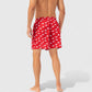 Men's Tropical Print Swim Trunks with Elastic Waistband and Side Pockets