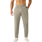 Men's Athletic Training Pants with Elastic Waistband and Straight Leg Fit