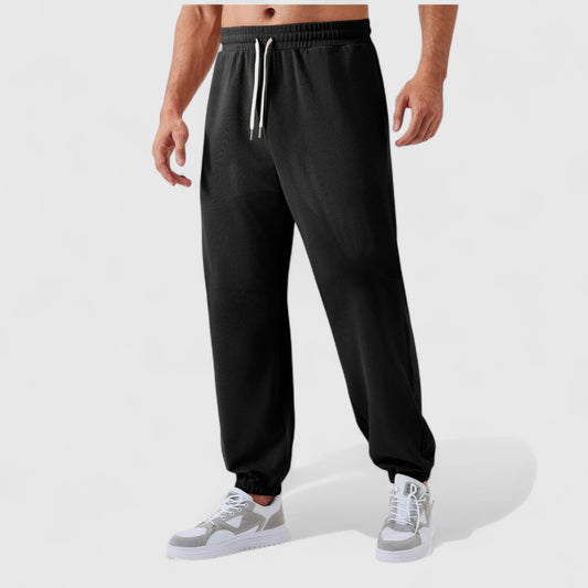 Men's Jogger Pants with Drawstring Waistband and Elastic Cuffs for Active Comfort