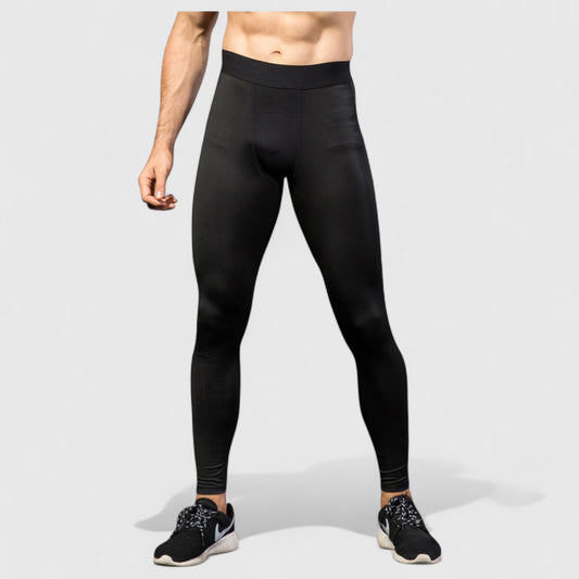 Men's Performance Leggings with Contoured Support Pouch and Seamless Fit for Training and Recovery