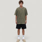 Men's Oversized Short Sleeve Crew Neck T-Shirt with Washed Effect