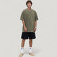 Men's Oversized Short Sleeve Crew Neck T-Shirt with Washed Effect