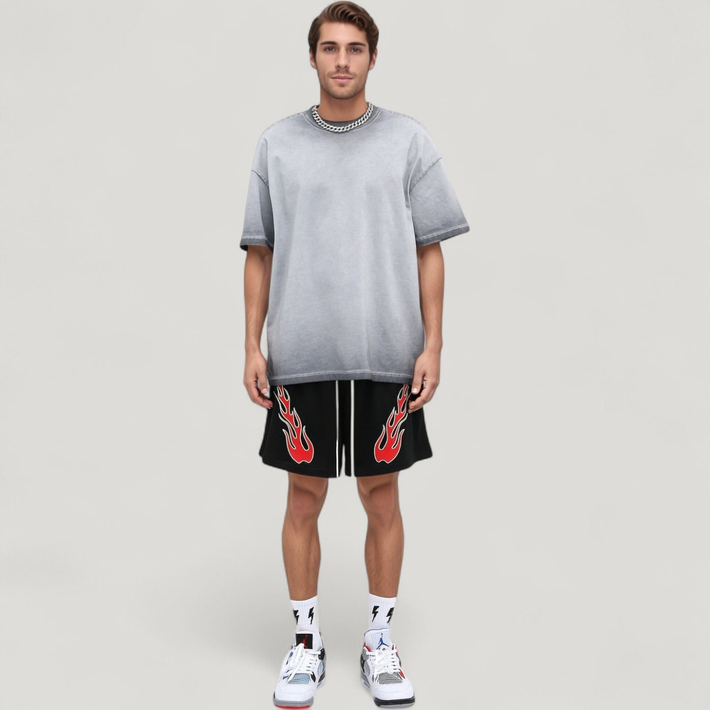Men's Gradient Short Sleeve Crew Neck T-Shirt with Relaxed Fit and Minimalist Design