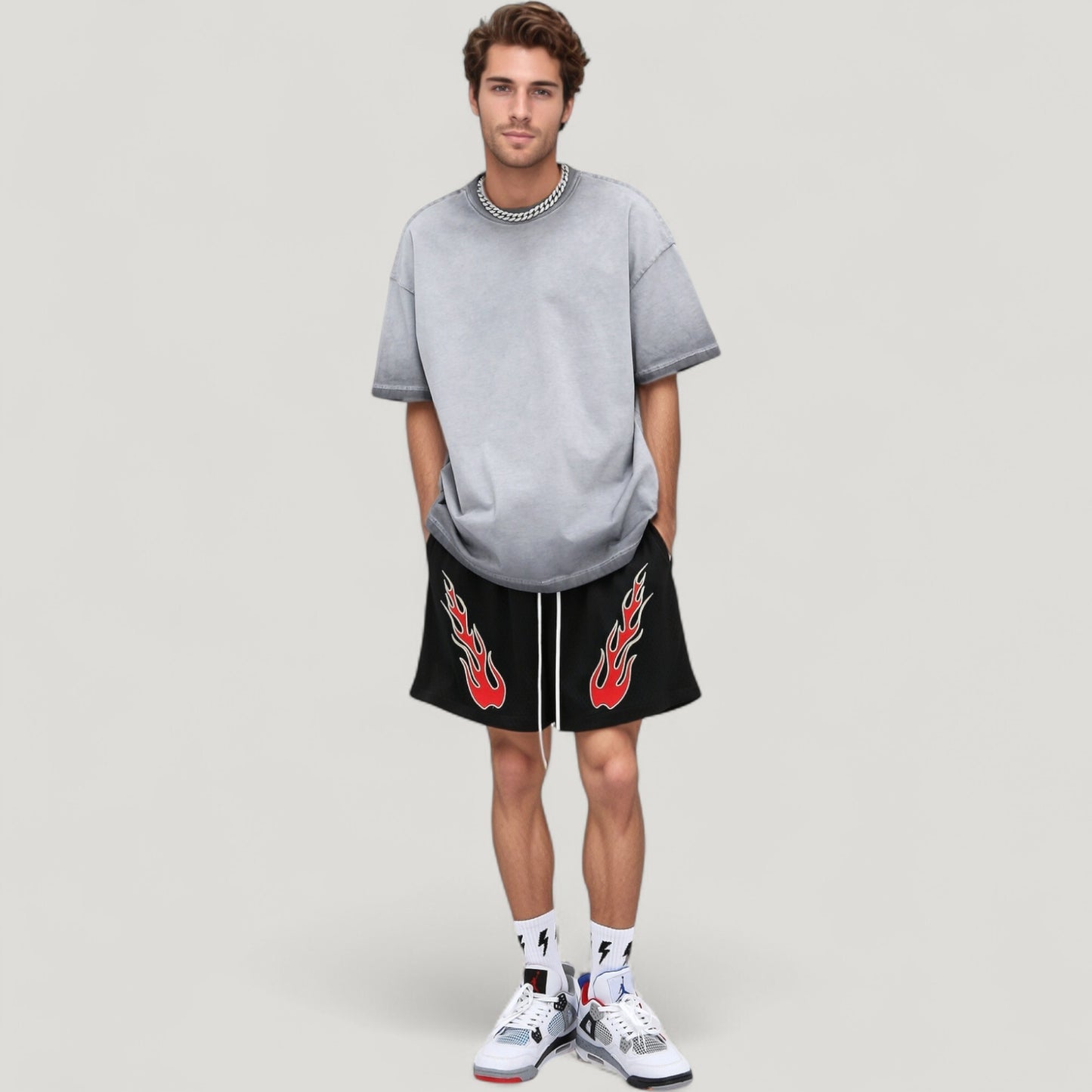 Men's Gradient Short Sleeve Crew Neck T-Shirt with Relaxed Fit and Minimalist Design
