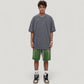Men's Oversized Short Sleeve Crew Neck T-Shirt with Washed Vintage Look