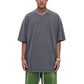 Men's Oversized Short Sleeve Crew Neck T-Shirt with Washed Vintage Look