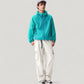 Men's Lightweight Hooded Zip-Up Windbreaker Jacket with Elastic Cuffs