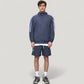 Men's Full Zip Hooded Jacket with Elastic Hem and Contrast Sleeve Stripes