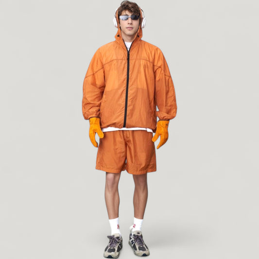Men's Hooded Zip-Up Sun Protection Jacket with Lightweight Design and Relaxed Fit