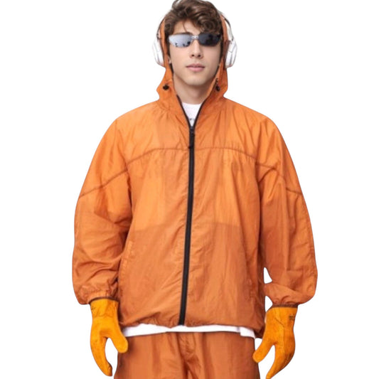 Men's Hooded Zip-Up Sun Protection Jacket with Lightweight Design and Relaxed Fit