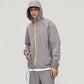 Men's Lightweight Full Zip Hooded Sun Protection Jacket with Adjustable Drawstring and Relaxed Fit