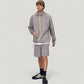 Men's Lightweight Full Zip Hooded Sun Protection Jacket with Adjustable Drawstring and Relaxed Fit