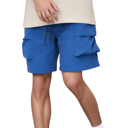 Men's Cargo Pocket Drawstring Shorts with Relaxed Fit and Elastic Waist