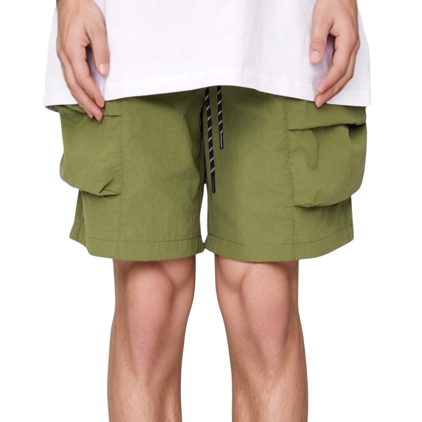 Men's Cargo Pocket Drawstring Shorts with Relaxed Fit and Elastic Waist