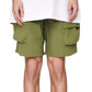 Men's Cargo Pocket Drawstring Shorts with Relaxed Fit and Elastic Waist