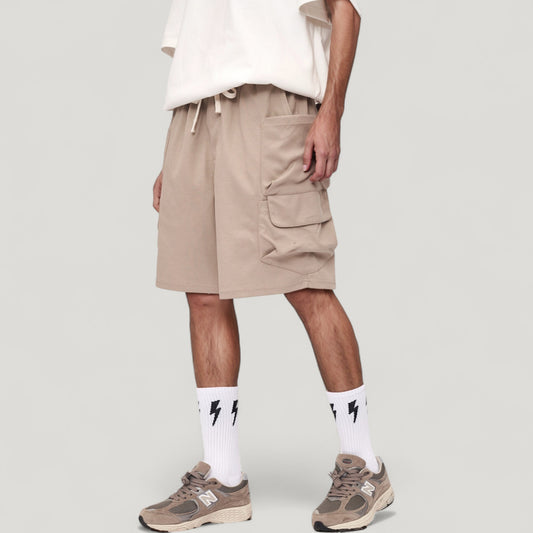 Men's Drawstring Waist Relaxed Fit Everyday Casual Shorts with Side Pockets