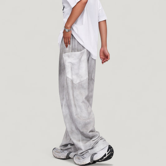 Men's Wide Leg Drawstring Pants with Relaxed Fit and Side Pockets