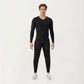 Men's Long Sleeve Compression Athletic Shirt with Stretch Fabric and V-Neck Design