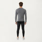 Men's Long Sleeve Compression Athletic Shirt with Stretch Fabric and V-Neck Design