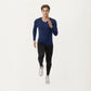 Men's Long Sleeve Compression Athletic Shirt with Stretch Fabric and V-Neck Design