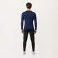 Men's Long Sleeve Compression Athletic Shirt with Stretch Fabric and V-Neck Design
