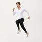 Men's Long Sleeve Compression Athletic Shirt with Stretch Fabric and V-Neck Design