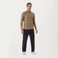 Men's Long Sleeve Quarter Zip Athletic Top with Mock Neck and Stretch Performance Fabric