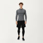 Men's Long Sleeve Quarter Zip Compression Athletic Top with Stretch Fabric and Mock Neck