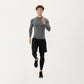 Men's Long Sleeve Quarter Zip Compression Athletic Top with Stretch Fabric and Mock Neck