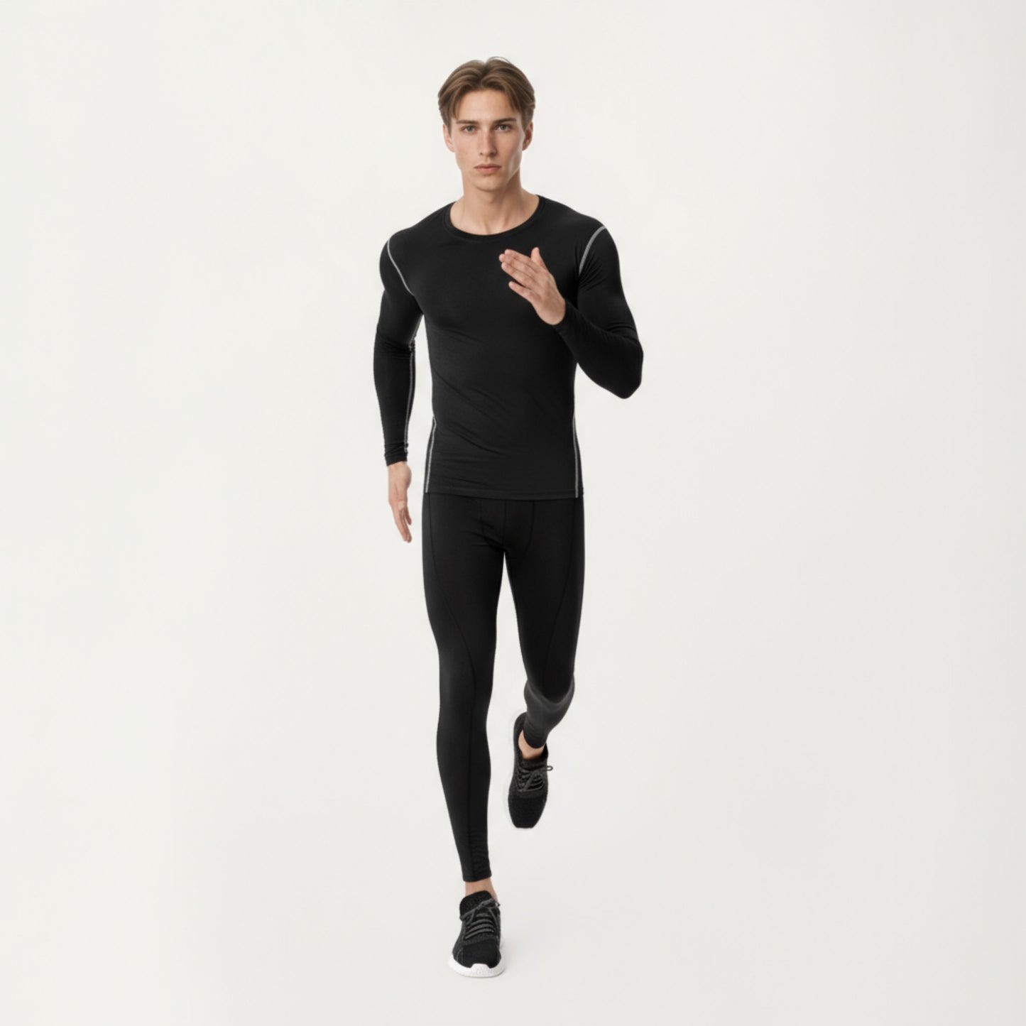 Men's Long Sleeve Compression Base Layer Top with Stretch Fit and Moisture-Wicking Fabric
